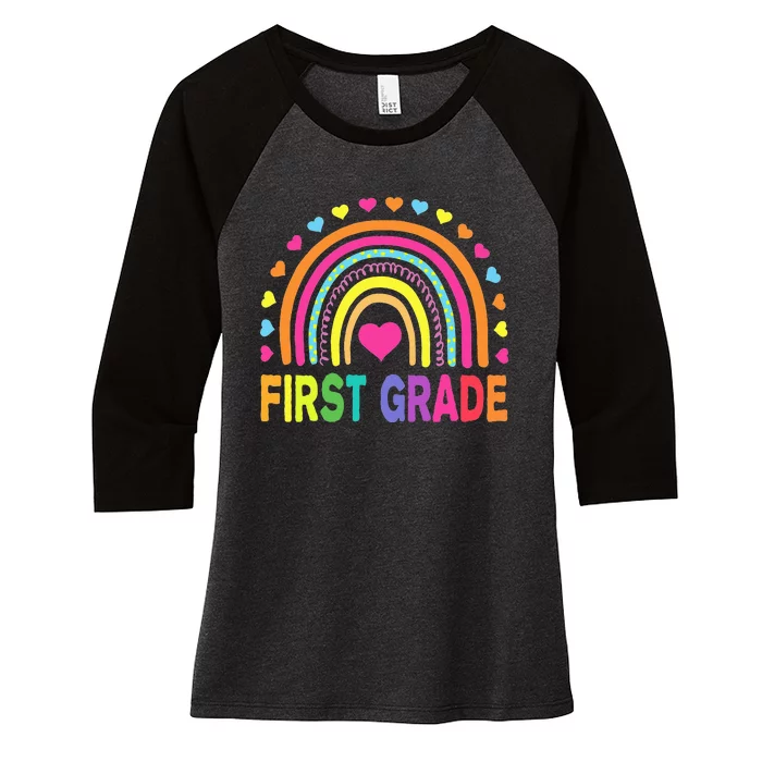 First Grade Rainbow Teacher Team 1st Grade Squad Women's Tri-Blend 3/4-Sleeve Raglan Shirt