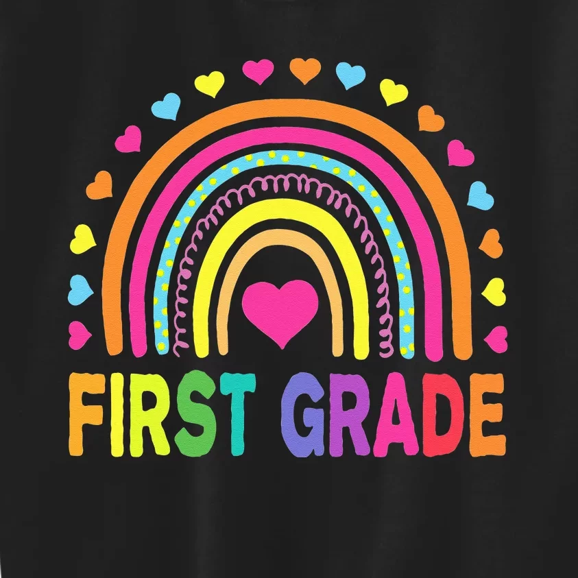 First Grade Rainbow Teacher Team 1st Grade Squad Kids Sweatshirt