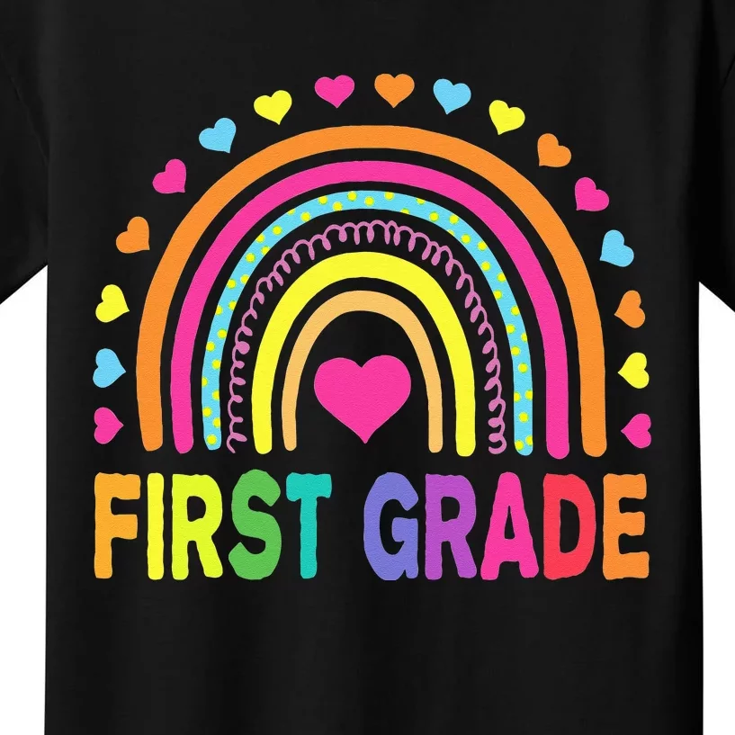 First Grade Rainbow Teacher Team 1st Grade Squad Kids T-Shirt