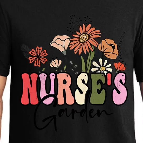 Flowers Groovy Retro Nurses Garden Meaningful Gift Pajama Set