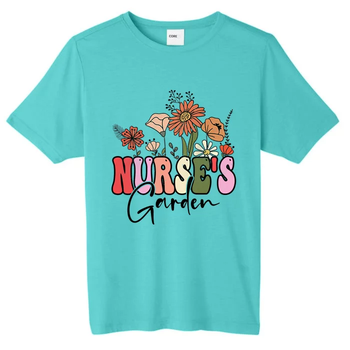 Flowers Groovy Retro Nurses Garden Meaningful Gift ChromaSoft Performance T-Shirt