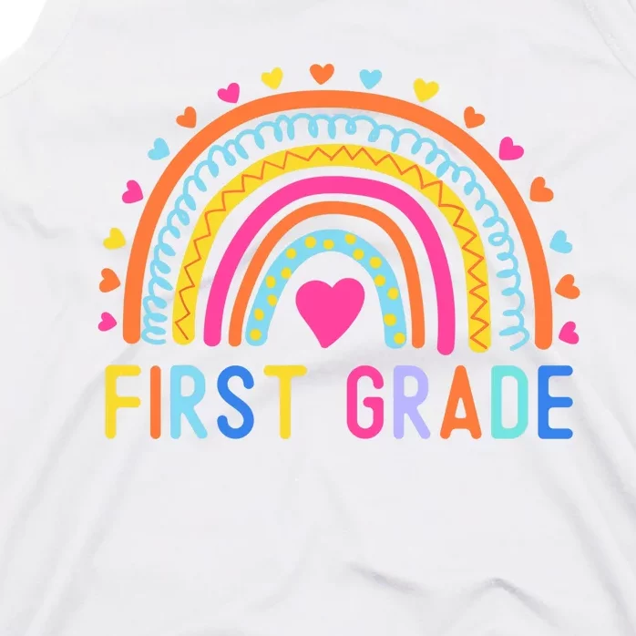 First Grade Rainbow Girl Boy Teacher Team 1st Grade Squad Tank Top