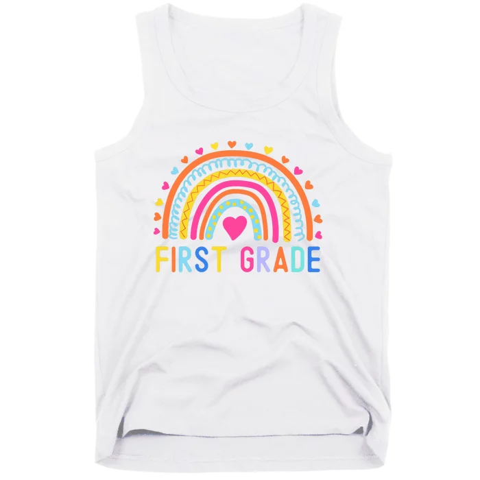 First Grade Rainbow Girl Boy Teacher Team 1st Grade Squad Tank Top