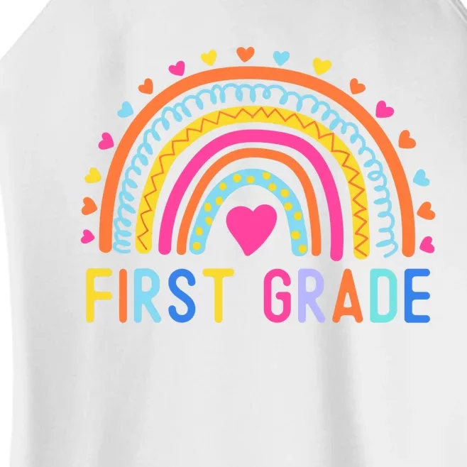 First Grade Rainbow Girl Boy Teacher Team 1st Grade Squad Women’s Perfect Tri Rocker Tank