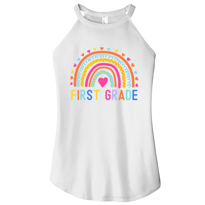 First Grade Rainbow Girl Boy Teacher Team 1st Grade Squad Women’s Perfect Tri Rocker Tank