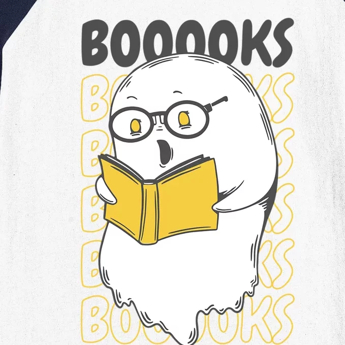 Funny Ghost Reading Books Gift Baseball Sleeve Shirt