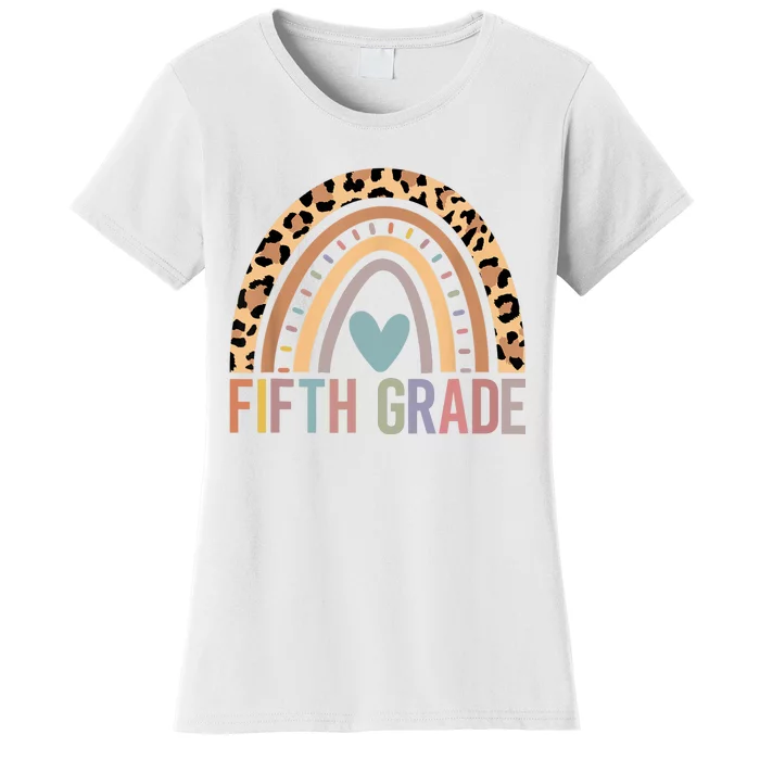 Fifth Grade Rainbow Girl Boy Teacher Team 5th Grade Squad Women's T-Shirt