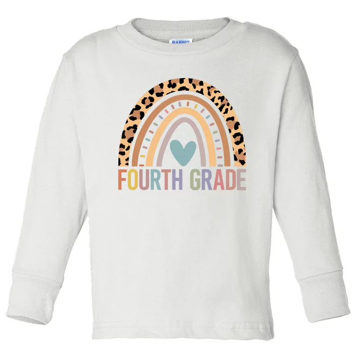 Fourth Grade Rainbow Girl Boy Teacher Team 4th Grade Squad Toddler Long Sleeve Shirt