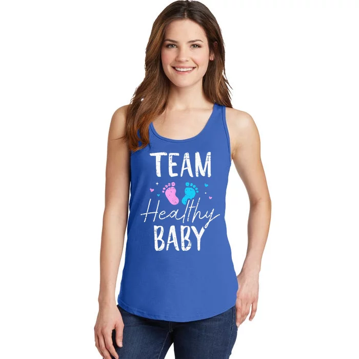 Funny Gender Reveal Team Healthy Baby Party Supplies Ladies Essential Tank