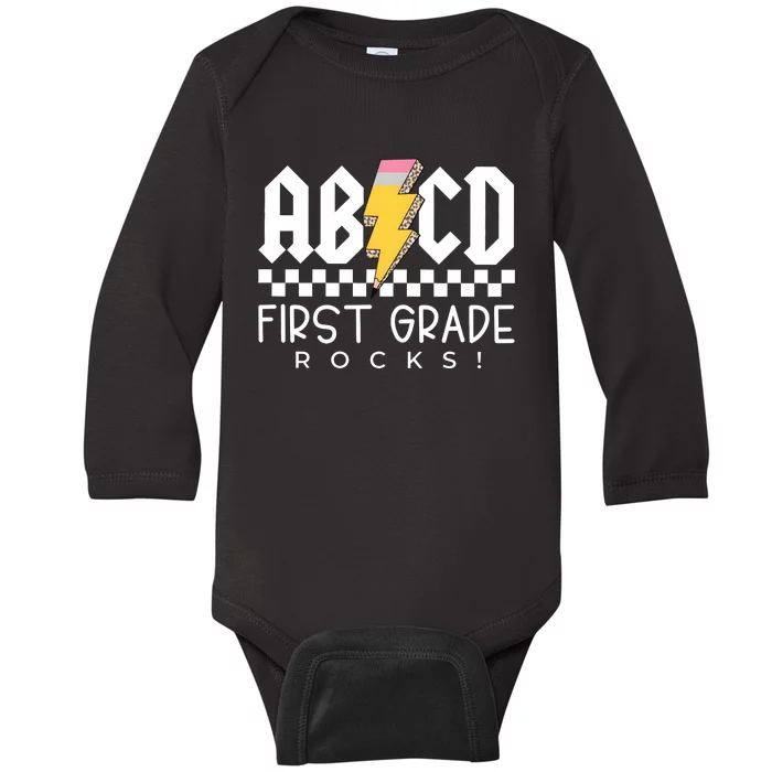 First Grade Rocks Teacher 1st Grade Baby Long Sleeve Bodysuit