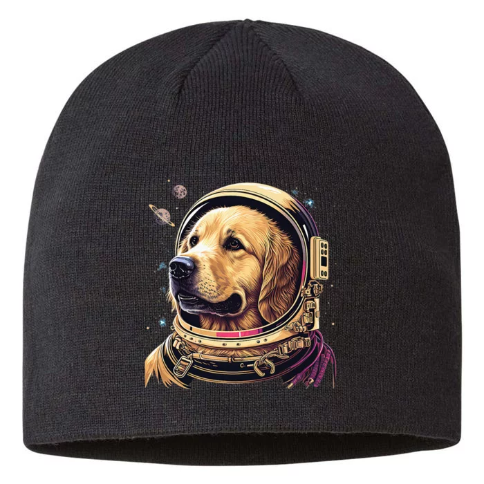 Funny Golden Retriever Astronaut in the space 8 1/2in Sustainable Knit Beanie