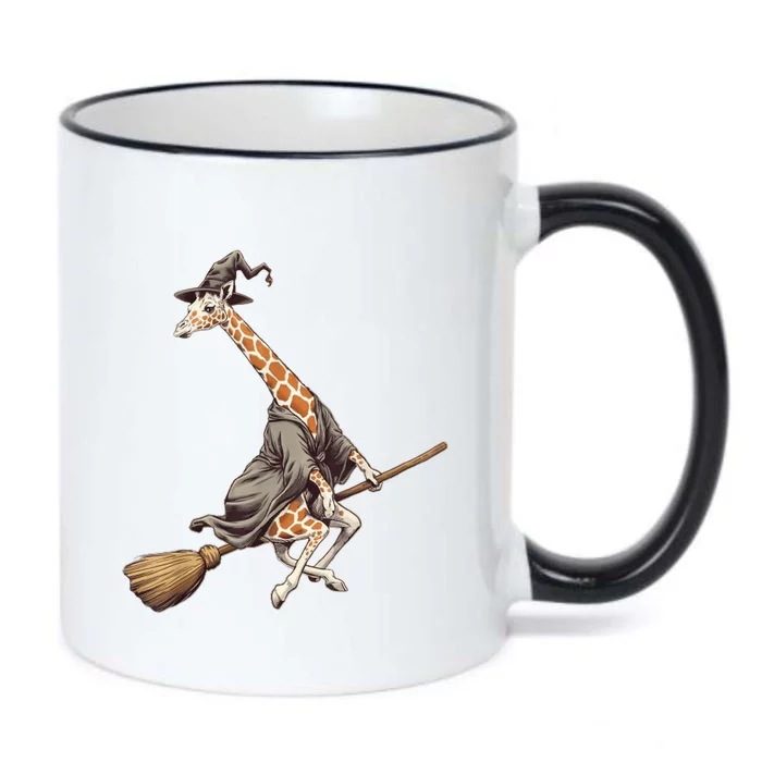 Funny Giraffe Ride Witch Shotgun Giraffe Happy Halloween Black Color Changing Mug