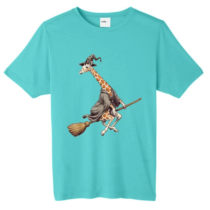 Funny Giraffe Ride Witch Shotgun Giraffe Happy Halloween ChromaSoft Performance T-Shirt