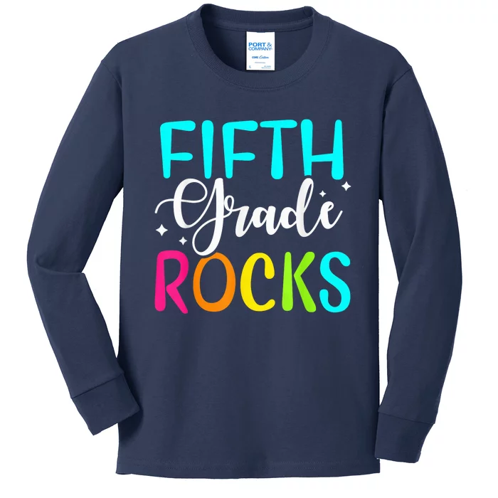 Fifth Grade Rocks Shirt Team 5th Grade Teacher Kids Long Sleeve Shirt