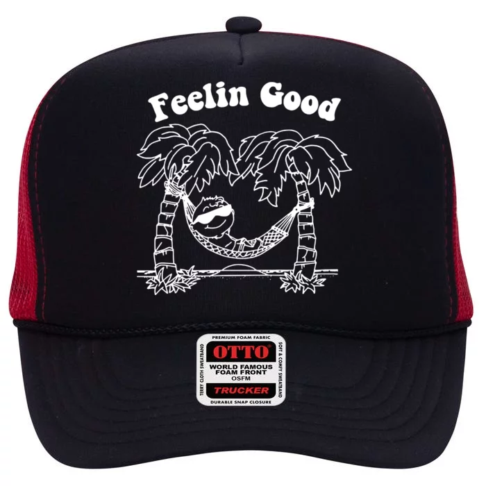 Feelin Good Relaxing In Hammock High Crown Mesh Trucker Hat