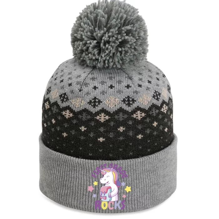 First Grade Rocks Unicorn Back To School The Baniff Cuffed Pom Beanie