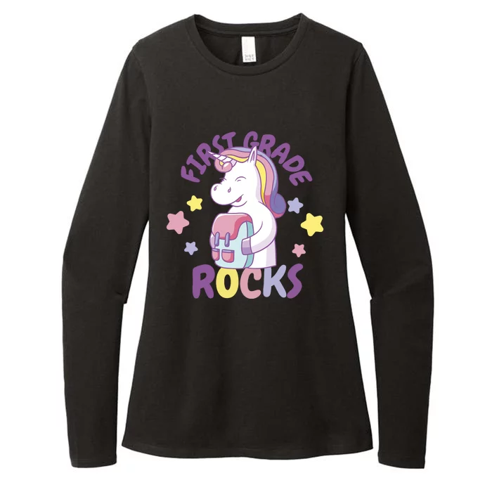 First Grade Rocks Unicorn Back To School Womens CVC Long Sleeve Shirt