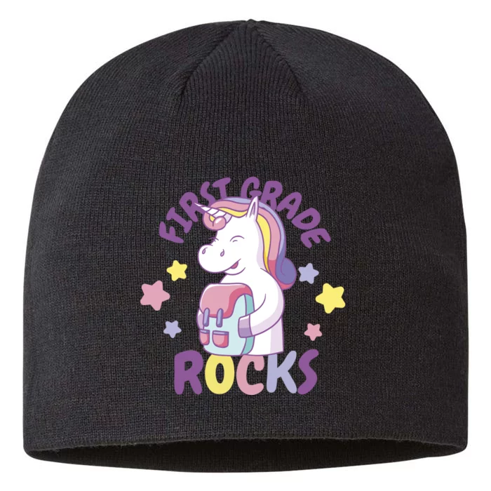 First Grade Rocks Unicorn Back To School 8 1/2in Sustainable Knit Beanie