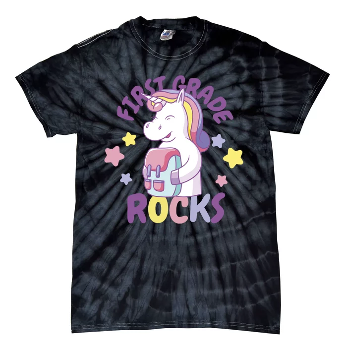 First Grade Rocks Unicorn Back To School Tie-Dye T-Shirt