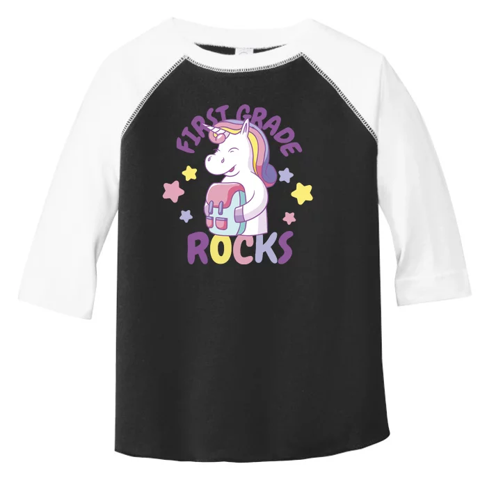 First Grade Rocks Unicorn Back To School Toddler Fine Jersey T-Shirt