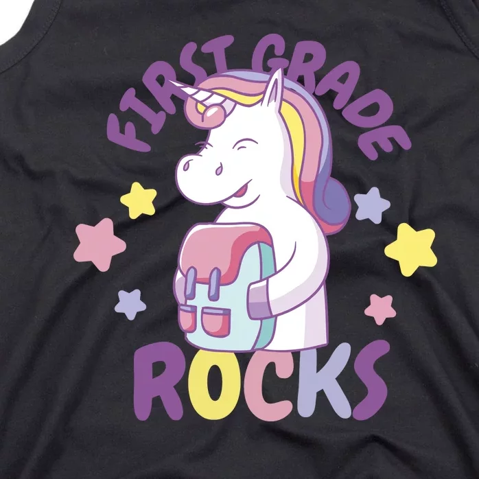 First Grade Rocks Unicorn Back To School Tank Top