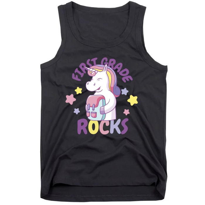 First Grade Rocks Unicorn Back To School Tank Top