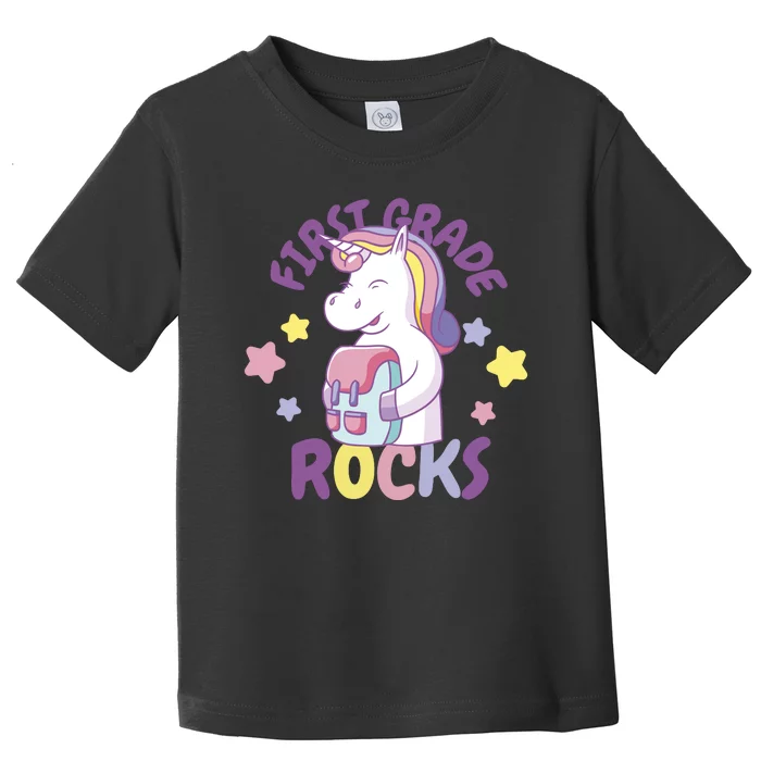 First Grade Rocks Unicorn Back To School Toddler T-Shirt