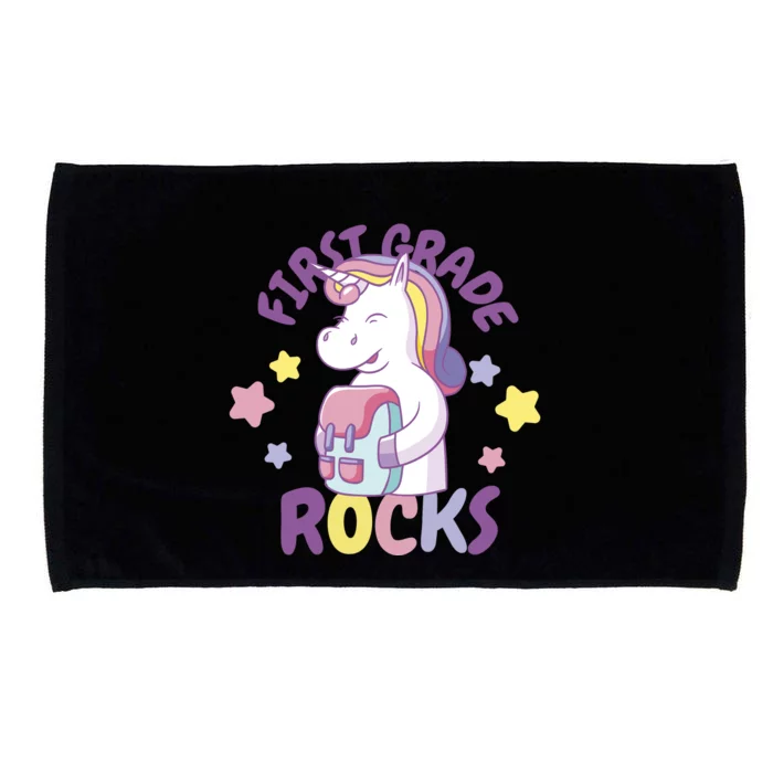 First Grade Rocks Unicorn Back To School Microfiber Hand Towel