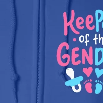 Funny Gender Reveal Keeper Of The Gender Full Zip Hoodie