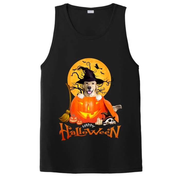 Funny Golden Retriever Dog Spooky Halloween Performance Tank