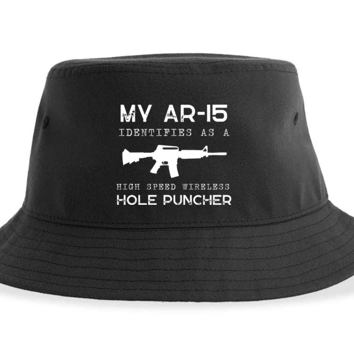 Funny Gun Righs Second Amendment My AR 15 Sustainable Bucket Hat