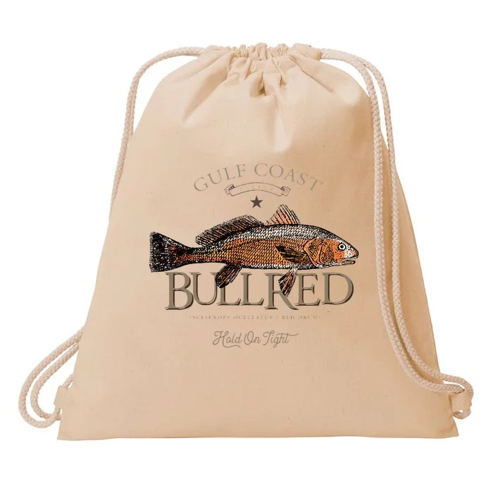 Fishing Gulf Red Drum Redfish Bull Red Drawstring Bag