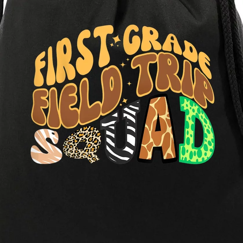 First Grade Students School Zoo Field Trip Squad Matching Drawstring Bag