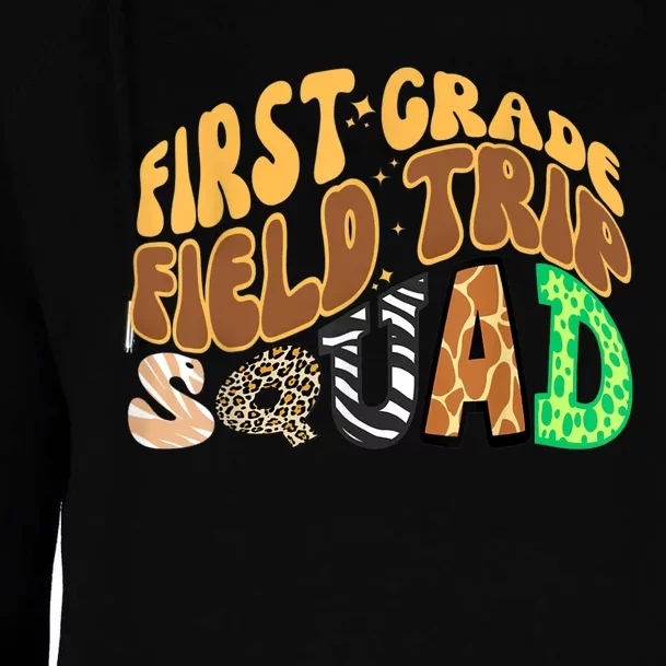 First Grade Students School Zoo Field Trip Squad Matching Womens Funnel Neck Pullover Hood