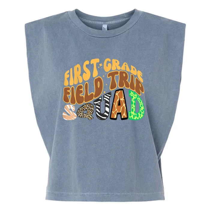 First Grade Students School Zoo Field Trip Squad Matching Garment-Dyed Women's Muscle Tee