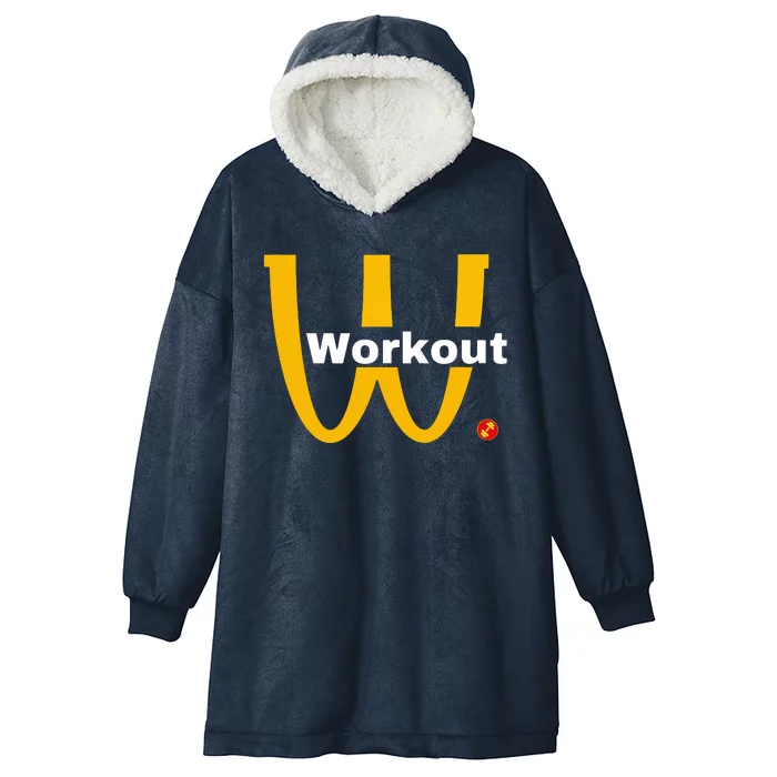 Fitness Gym Sarcastic Spoof Parody Logo Funny Workout Hooded Wearable Blanket