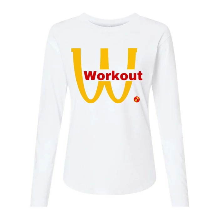 Fitness Gym Sarcastic Spoof Parody Logo Funny Workout Womens Cotton Relaxed Long Sleeve T-Shirt