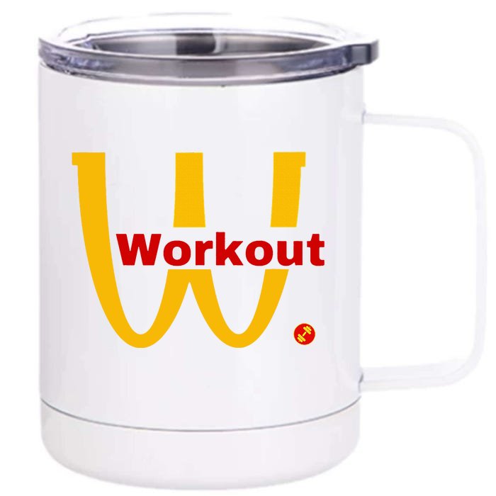 Fitness Gym Sarcastic Spoof Parody Logo Funny Workout Front & Back 12oz Stainless Steel Tumbler Cup