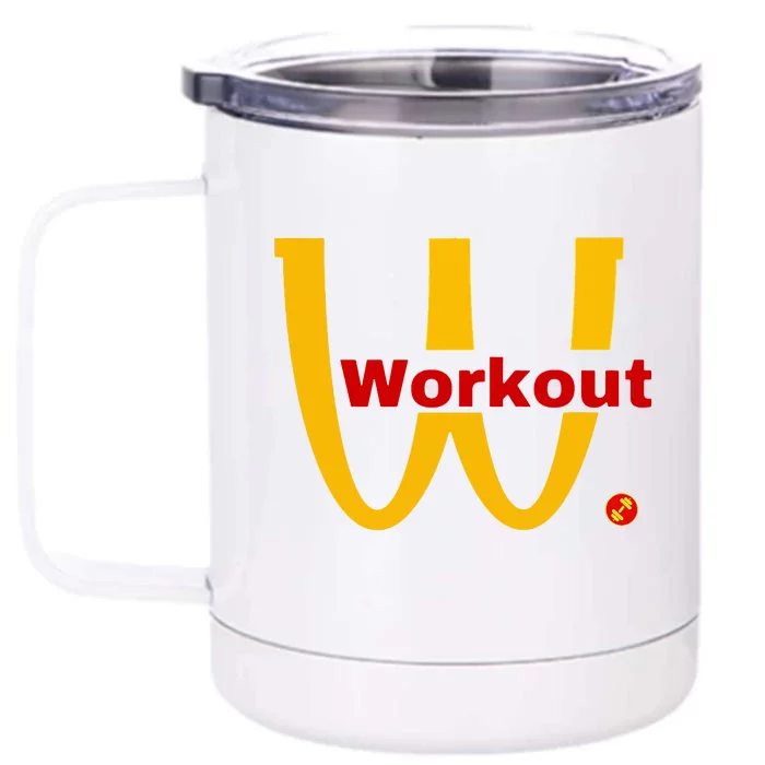 Fitness Gym Sarcastic Spoof Parody Logo Funny Workout Front & Back 12oz Stainless Steel Tumbler Cup