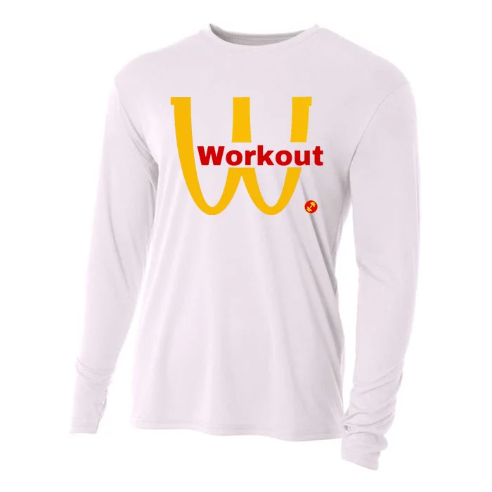 Fitness Gym Sarcastic Spoof Parody Logo Funny Workout Cooling Performance Long Sleeve Crew