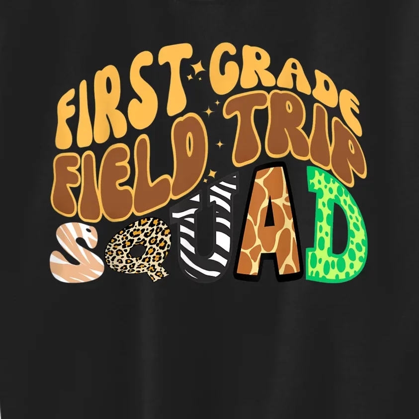 First Grade Students School Zoo Field Trip Squad Matching Kids Sweatshirt