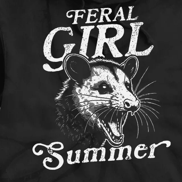 Feral Girl Summer Wild Opossum Fun Tie Dye Hoodie