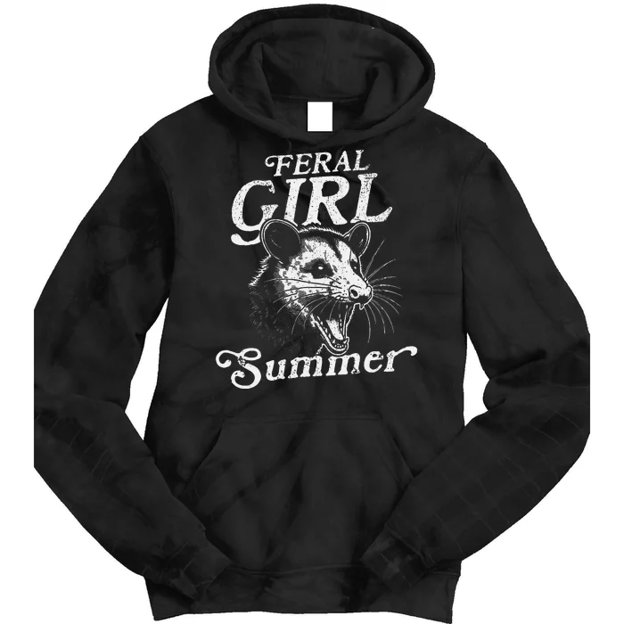 Feral Girl Summer Wild Opossum Fun Tie Dye Hoodie