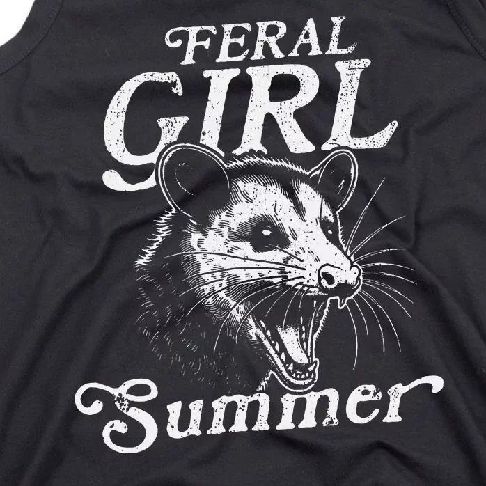 Feral Girl Summer Wild Opossum Fun Tank Top