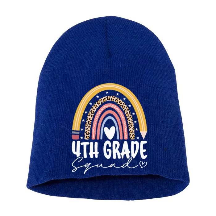 Fourth Grade Squad 4th Grade Team Retro First Day Of School Short Acrylic Beanie