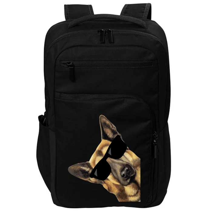 Funny Ger Shepherd Dog With Sunglasses Gift Impact Tech Backpack