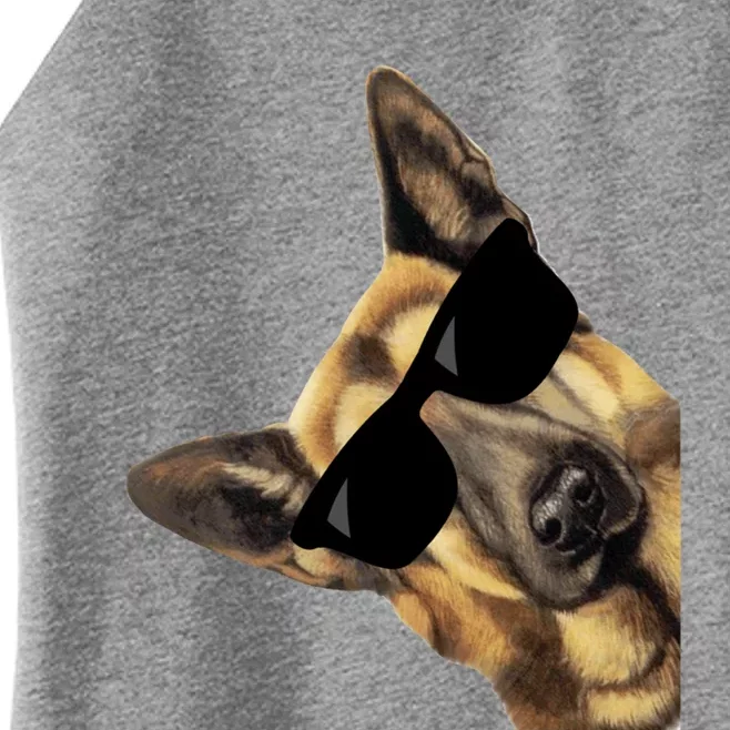 Funny Ger Shepherd Dog With Sunglasses Gift Women’s Perfect Tri Rocker Tank