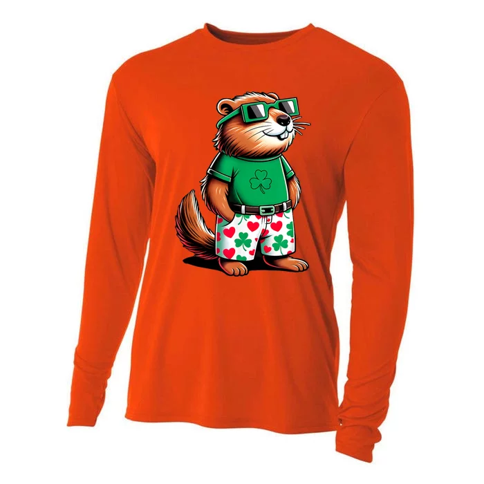 Funny Groundhog St. PatrickS Day Solar ValentineS Day Cooling Performance Long Sleeve Crew