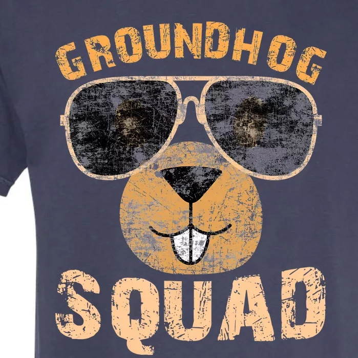 Funny Groundhog Squad Happy Groundhog Day 2024 Garment-Dyed Heavyweight T-Shirt