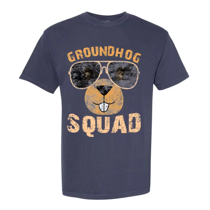 Funny Groundhog Squad Happy Groundhog Day 2024 Garment-Dyed Heavyweight T-Shirt